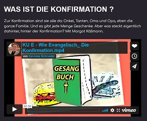 Teil-Screenshot der Konfiseite